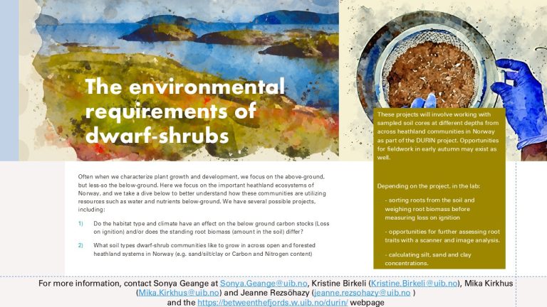 The environmental requirements of dwarf-shrubs (Durin)